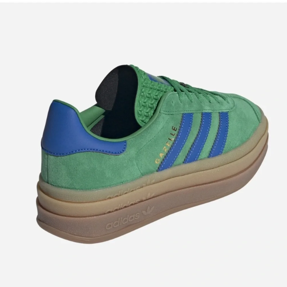 adidas Green and Blue Suede Platform Sneakers
